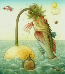 魚、2006（紙にトイレ）